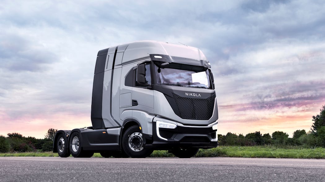 The beta version of the European Nikola Tre Fuel Cell Electric Vehicle has a range of 800 km.