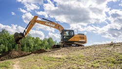 Hydraulic Flow Control Balance in the new CASE E Series excavators allows operators to set arm in, boom up and swinging flow to their liking.
