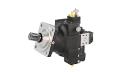 Parker's new V16 bent-axis motor features a pressure level up to 550 bar. Parker's new V16 bent-axis motor features a pressure level up to 550 bar.