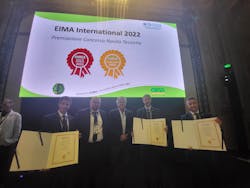 New Holland Agriculture received an EIMA Innovation Award honoring the design of its Electro-Hydraulic Self Levelling Tool Carrier system for telehandlers.