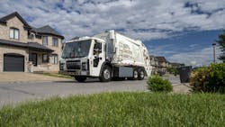 The Mack LR Electric features a two-stage regenerative braking system to recapture and use energy that would otherwise be lost during the hundreds of stops made by the truck throughout its workday. The Mack LR Electric features a two-stage regenerative braking system to recapture and use energy that would otherwise be lost during the hundreds of stops made by the truck throughout its workday.