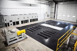 The new dynamometer at Iowa State is capable of testing wheeled or tracked machines ranging from 50-600 hp. The new dynamometer at Iowa State is capable of testing wheeled or tracked machines ranging from 50-600 hp.