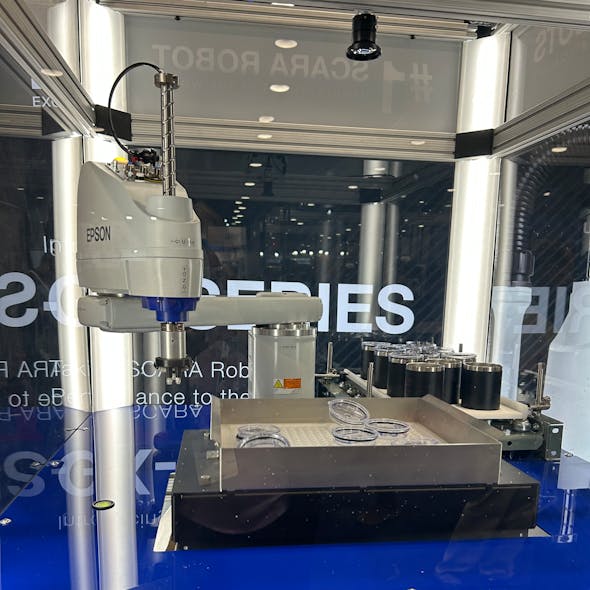 Epson&apos;s GX Series SCARA robot features larger motors which enable it to move at faster speeds.