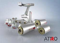 Beckhoff's ATRO robotic arm is modular to allow flexibility in configurations and easy to assemble. Beckhoff's ATRO robotic arm is modular to allow flexibility in configurations and easy to assemble.