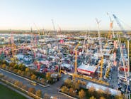 An overview of the outdoor exhibit area at bauma 2022.