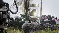 Use of a parallel hybrid system architecture helped the Logset 12H GTE forest harvester reduce its fuel consumption 20-30%. Use of a parallel hybrid system architecture helped the Logset 12H GTE forest harvester reduce its fuel consumption 20-30%.