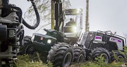 Use of a parallel hybrid system architecture helped the Logset 12H GTE forest harvester reduce its fuel consumption 20-30%. Use of a parallel hybrid system architecture helped the Logset 12H GTE forest harvester reduce its fuel consumption 20-30%.