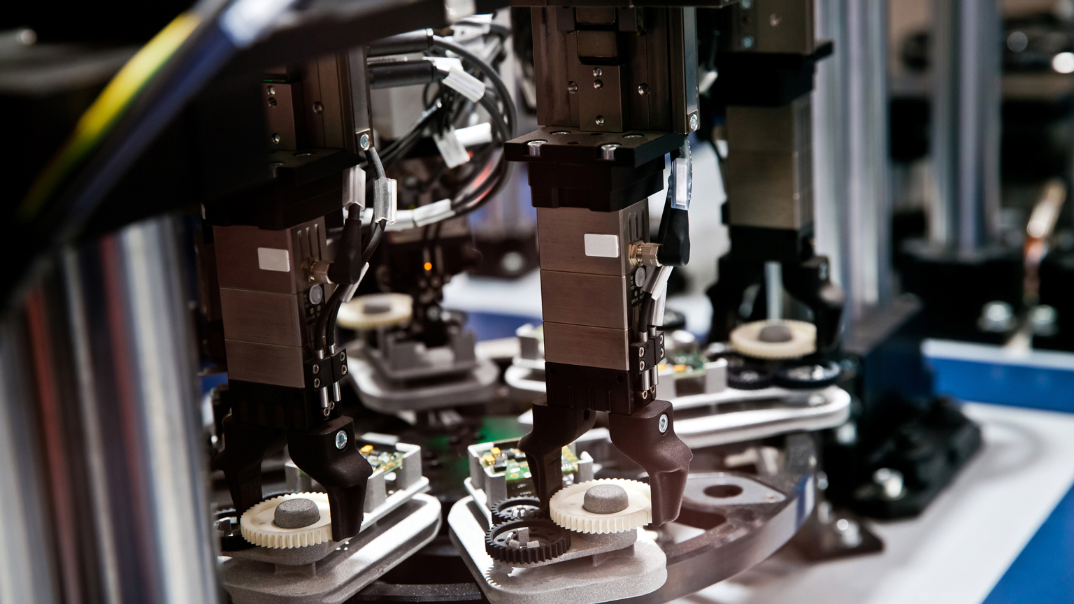 Use of pneumatics is common for robot end effectors due to the speed and reliability provided as well as lower cost.