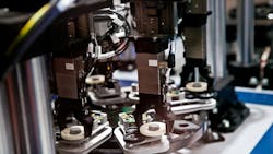 Use of pneumatics is common for robot end effectors due to the speed and reliability provided as well as lower cost. Use of pneumatics is common for robot end effectors due to the speed and reliability provided as well as lower cost.