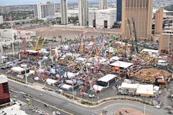 Overview of an outdoor lot at CONEXPO 2020. Overview of an outdoor lot at CONEXPO 2020.