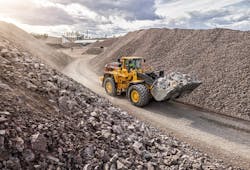 Improvements to the hydraulic system on the updated L350H wheel loader help to reduce cycle times for productivity gains. Improvements to the hydraulic system on the updated L350H wheel loader help to reduce cycle times for productivity gains.