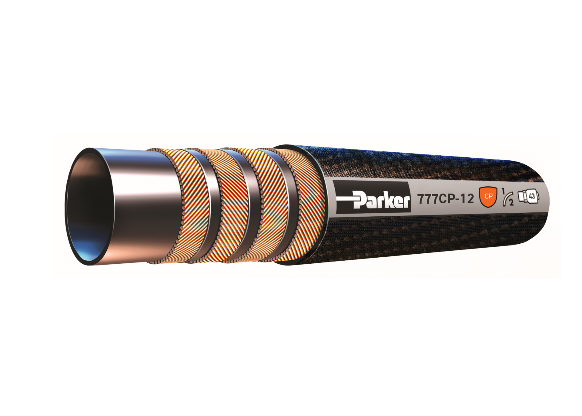 The Critical Protection hose cover protects hydraulic hoses in rugged applications.