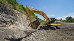 Komatsu&apos;s HB365LC-3 hybrid excavator will be among the machines on display at CONEXPO 2023.