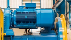 Electric motor on machine. Electric motor on machine.