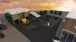 A rending of Volvo Construction Equipment's booth which will feature the company's latest electrification and automation products. A rending of Volvo Construction Equipment's booth which will feature the company's latest electrification and automation products.