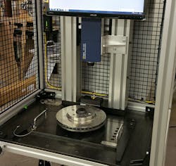 Quality inspection systems remove subjective interpretation. This laser vibrometer system is helping to ensure that the manufacturer is conforming to OEM frequency requirements. Quality inspection systems remove subjective interpretation. This laser vibrometer system is helping to ensure that the manufacturer is conforming to OEM frequency requirements.