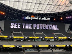 Caterpillar Engines unveiled its latest engine during an event at Allegiant Stadium, touting the continued relevance of diesel technology. Caterpillar Engines unveiled its latest engine during an event at Allegiant Stadium, touting the continued relevance of diesel technology.