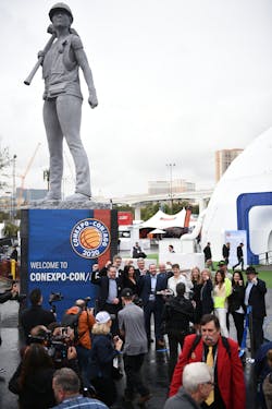 At CONEXPO 2020, a 3D printed statue of a woman construction worker was unveiled to recognize the role women play in the industry. At CONEXPO 2020, a 3D printed statue of a woman construction worker was unveiled to recognize the role women play in the industry.