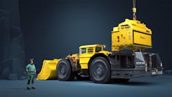 The Scooptram ST18 SG loader features longer run times between battery swaps to help keep mines more productive. The Scooptram ST18 SG loader features longer run times between battery swaps to help keep mines more productive.