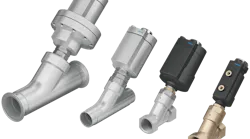The VZXA line of pneumatically actuated angle seat valves feature a modular design to ease installation and replacement.