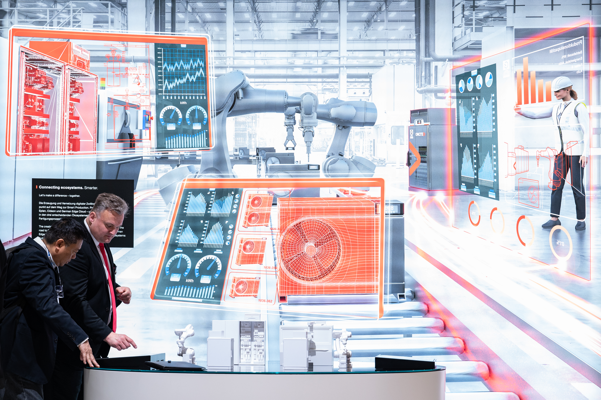 The digital transformation taking place in manufacturing was a key theme at Hannover Messe 2023, demonstrated in this picture by Rittal International.