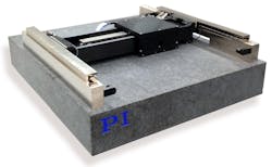 Figure 3: The A-322 planar XY air bearing stage also provides 1 degree of Theta-Z motion, ideal for small corrections, for example when a workpiece and a camera or laser system need to be aligned. Straightness and flatness of motion are exceptional and the granite base provides excellent temperature stability. Figure 3: The A-322 planar XY air bearing stage also provides 1 degree of Theta-Z motion, ideal for small corrections, for example when a workpiece and a camera or laser system need to be aligned. Straightness and flatness of motion are exceptional and the granite base provides excellent temperature stability.