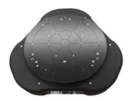 Figure 4: The A-523 parallel-kinematic Z-Tip-Tilt air bearing stage features a very low profile and can handle loads to 10 kg with rapid acceleration. Figure 4: The A-523 parallel-kinematic Z-Tip-Tilt air bearing stage features a very low profile and can handle loads to 10 kg with rapid acceleration.