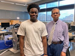 Omar Shaheed (left) is one of the first six students to select the new mechatronics major at South Carolina State. Dr. Hasanul A. Basher (right), a professor for the program, anticipates further growth for the mechatronics major in the near future. Omar Shaheed (left) is one of the first six students to select the new mechatronics major at South Carolina State. Dr. Hasanul A. Basher (right), a professor for the program, anticipates further growth for the mechatronics major in the near future.