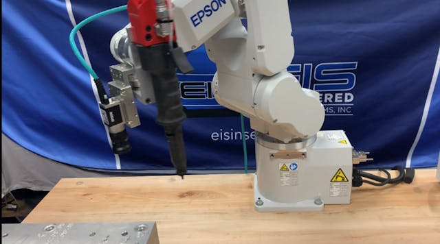 A robotic arm equipped with the correct tooling makes for fast, accurate installation of the EIS Pull Plug.