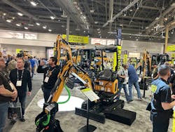 Interest and uptake of electric construction equipment was evident at CONEXPO-CON/AGG with OEMs like CASE Construction Equipment showcasing their latest models which were often surrounded by interested show attendees.