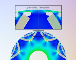 Optimal performance of electric motors is required to ensure both maximum power efficiency and structural reliability in transportation applications. Here, Ansys Maxwell, Ansys Mechanical, and Ansys RBF Morph Structures are being applied to optimize performance and durability. The parameter-free shape optimizer of RBF Morph allows for the reshaping of the most stressed pocket, resulting in a 27% reduction in stress. Optimal performance of electric motors is required to ensure both maximum power efficiency and structural reliability in transportation applications. Here, Ansys Maxwell, Ansys Mechanical, and Ansys RBF Morph Structures are being applied to optimize performance and durability. The parameter-free shape optimizer of RBF Morph allows for the reshaping of the most stressed pocket, resulting in a 27% reduction in stress.