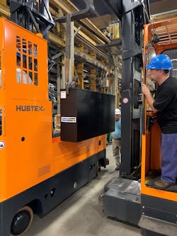 The move to electric-powered forklifts offers safety and maintenance benefits, in addition to environmental. The move to electric-powered forklifts offers safety and maintenance benefits, in addition to environmental.