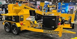 Etnyre chose to integrate the Cyclone Hydraulic Reservoir in one of its tow-behind machines, shown here at CONEXPO 2023, to help simplify the design and reduce weight.