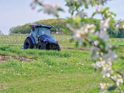The T4 Electric Power utility tractor from New Holland Agriculture provides noise and emissions-free operation. The T4 Electric Power utility tractor from New Holland Agriculture provides noise and emissions-free operation.