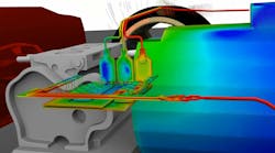 Ansys 2023 R2 simulation software includes a range of new features, including the ability to assess a full electric vehicle power electronics electrothermal workflow (pictured).