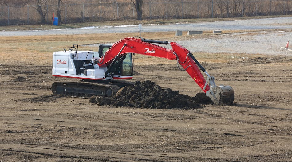 Danfoss will convert an electric excavator to use its Dextreme Max system and demonstrate how improving hydraulic systems can aid emissions reduction efforts. Note: The pictured excavator is a representation of the machine type Danfoss plans to convert, not the actual machine.