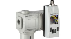 The AVENTICS Series AF2 Flow Sensor from Emerson detects air leaks to help reduce compressed air consumption.