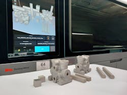 Aidro has received the industry’s first certification of qualification from DNV for binder jetting using the Desktop Metal Shop System for 3D printing 17-4PH stainless steel parts. The printer is shown here with two hydraulic valves and coupons. Aidro has received the industry’s first certification of qualification from DNV for binder jetting using the Desktop Metal Shop System for 3D printing 17-4PH stainless steel parts. The printer is shown here with two hydraulic valves and coupons.