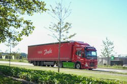 Nine Volvo electric trucks equipped with Danfoss technology will operate on a designated route between the company's sites in Denmark. Nine Volvo electric trucks equipped with Danfoss technology will operate on a designated route between the company's sites in Denmark.