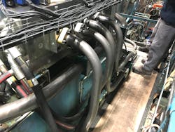 Use of a manifold system allowed for installation of weldless steel piping, leading to a reduction in leak points and better shock absorption. Use of a manifold system allowed for installation of weldless steel piping, leading to a reduction in leak points and better shock absorption.