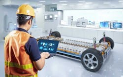 The digital thread provides a seamless flow of data to connect all processes in the electric vehicle and battery manufacturing value chain, starting from initial design through testing, production and even maintenance.
