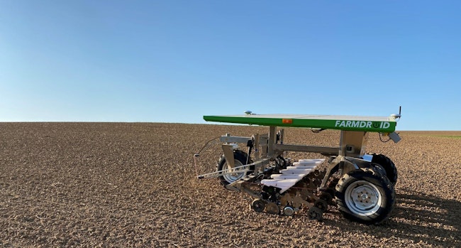 Mobile robots like those available from Farmdroid can handle certain tasks, such as seeding, enabling farmers to focus on other tasks.