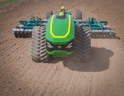 Electric, autonomous robot concepts such as the one pictured from John Deere provide an opportunity to alleviate some of the labor challenges farmers face by enabling certain tasks to be completed by robots