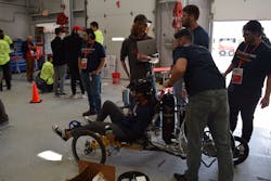 Students from Murray State prepare their vehicle equipped with hydraulic and pneumatic technologies for the NFPA&apos;s Fluid Power Vehicle Challenge final competition.