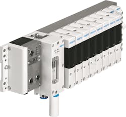 The Festo VTEM Motion Terminal is a cyber-physical pneumatic-motion-control system comprised of digital valves utilizing piezo technology to change functionality based on various combinations of downloadable motion apps. The Festo VTEM Motion Terminal is a cyber-physical pneumatic-motion-control system comprised of digital valves utilizing piezo technology to change functionality based on various combinations of downloadable motion apps.