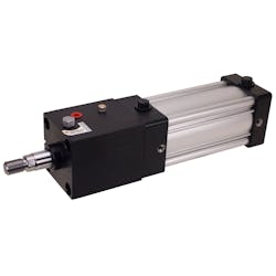 The 4MAP pneumatic cylinder, an all-purpose and light weight device, can be paired with an electric motor to more accurately move heavy loads into a designated area.