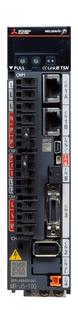 Mitsubishi Electric’s MELSERVO MR-J5 series of servo drives can automatically generate all the gain values within approximately 0.3 seconds, enabling users to benefit from optimized energy use and quieter operations with minimal downtime. Mitsubishi Electric’s MELSERVO MR-J5 series of servo drives can automatically generate all the gain values within approximately 0.3 seconds, enabling users to benefit from optimized energy use and quieter operations with minimal downtime.