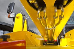 A view of various hydraulic components on heavy machinery A view of various hydraulic components on heavy machinery