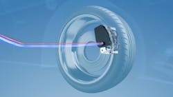 Braking force in the ZF brake-by-wire system is generated by electric motors instead of a hydraulic system. Braking force in the ZF brake-by-wire system is generated by electric motors instead of a hydraulic system.