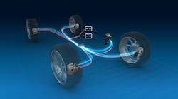 A brake-by-wire system sends electric signals to control braking A brake-by-wire system sends electric signals to control braking